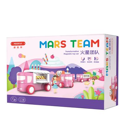 China Early Education Plastic Jigsaw Puzzle Little Princess Assembly Toy Car Girl Magnetic Building Block Toy for sale