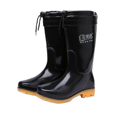 China Factory Price Oil Resistant Work Boots Rain For Construction Tall Boot Shoe For Woman Black Plastic-Rain-Boots for sale