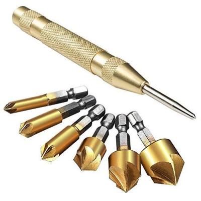 China Hex Shank 5 Flutes High Speed Steel 6 Pcs High Carbon Steel 1/4