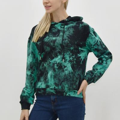 China Breathable Fashion Tie Dye Loose Casual Pull Over Womens Hoodies Sweatshirt For Women for sale