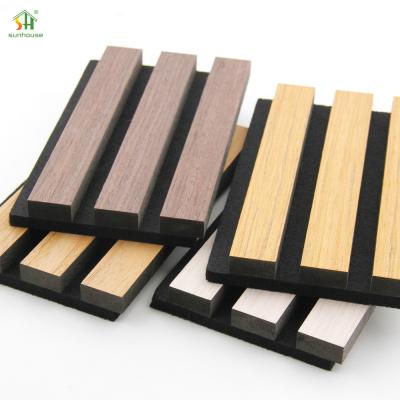 China High Quality Acoustic Decorative Wood Mdf Sound Absorbing Grooved Acoustic Panel For Interior Wall for sale
