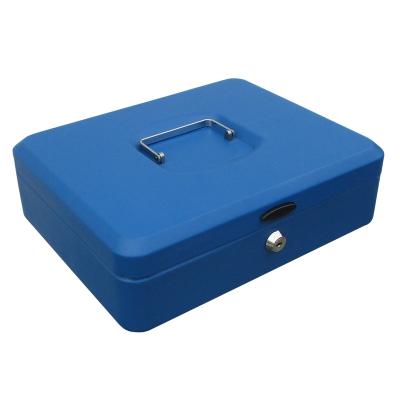 China T-S-310-1 300*240*90 (mm) Best Selling Goods Using Security Cashier Home Square Metal Cash Box In Blue 30*24*9 (cm) for sale