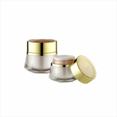 China Industriële persoonlijke verzorging Wit Acrylische lege gezicht en lichaam crème pot met deksel 30g 50g Luxe Te koop