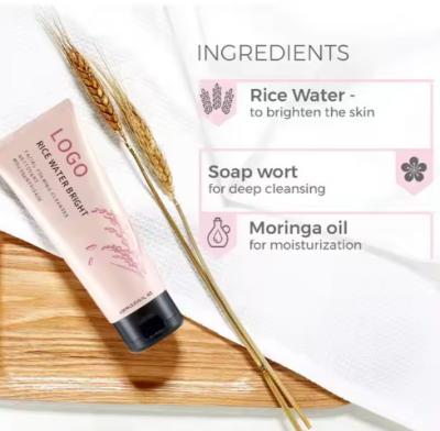 China OEM Limpeza facial de riso de marca privada Limpeza facial de espuma brilhante à venda