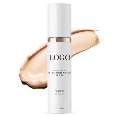 China Marca Privada 50ML Maquiagem Facial e Corpo Protetor Solar Universal Hidratante Tintado SPF 46 Loção Protetora Solar à venda