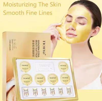 Chine Masque facial en collagène d'or hydrogel anti-âge hydratant profond améliore les rides et les lignes fines resserre la peau à vendre