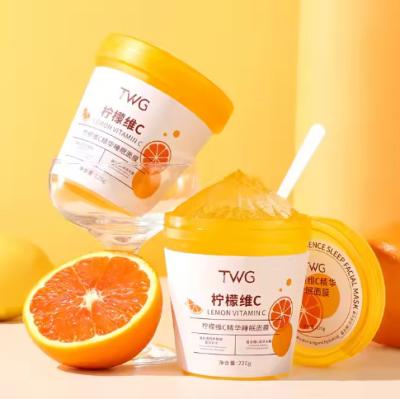 China Private Label Lemon Vitamin C Jelly Mask Sleeping Facial Mask With Spoon Hydrating Moisturizing Night Face Mask for sale