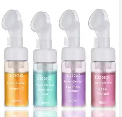 China OEM / ODM Facial Cleanser Foam Exfoliating Cleansing Mousse Pore Moisture Skin Care Washing Mousse Cleanser with Brush for sale
