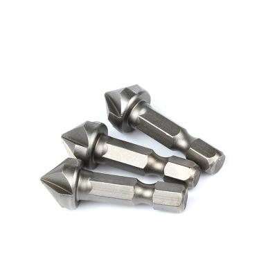 China Wood Drilling Five metric titanium coating countersunk single groove 90 degree chamfering tool chamfering drilling mac for sale