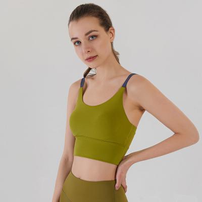 China Breathable Light Support Sweat-Wicking Straight-Strap Bra Like A Cloud Yoga And Women Casual Tops for sale
