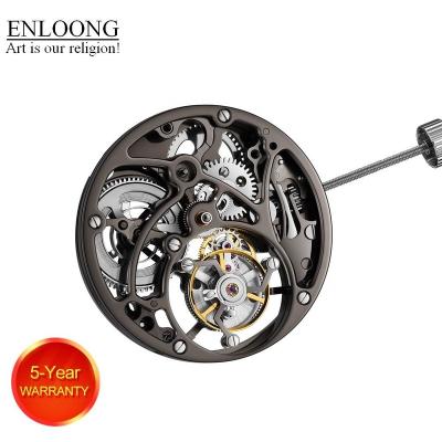 China Real ENLOONG Luxury Skeleton Tourbillon Movement with OEM Manual LOGO 19 Jewels Winding Tourbillon Movement for sale