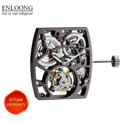 China ENLOONG Luxury Skeleton Tonneau Tourbillon Movement with OEM Manual LOGO Tourbillon Winding Movement 25 Jewels for sale