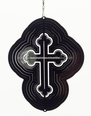 China CLASSIC Metal Wind Spinner--Black Cross & Silver Cross for sale