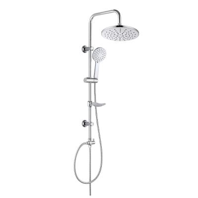 China With Sliding Bar Stainless Steel Material Shining Chrome Plated Rainfall Bath Shower Column for sale