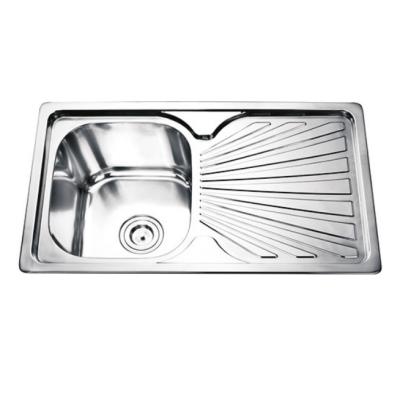 China Top Selling Cheap Single Bowl Without Faucet With Drainer Stainless Steel Kitchen Sink for sale