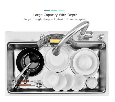 China Without Faucet Rectangle Shape Multifunctional Drinking Kitchen Sink 304 Stainless Steel for sale