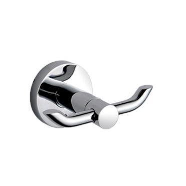 China Modern Home Bathroom Accessories Hotel Robe Double Hook Chrome For Fujian for sale