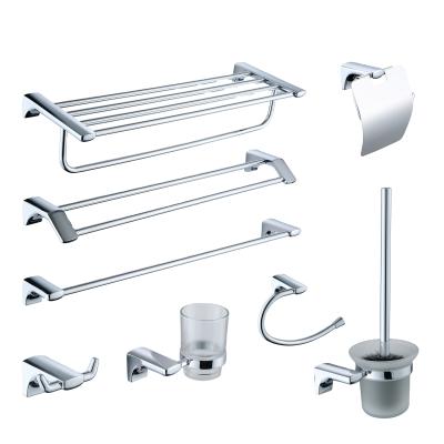 China Stocked Zinc Lavatory Accessories Stainless Steel Bathroom Set for sale