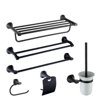 China Sustainable Contemporary Black Home Toilet Decoration Bathroom Accessories Set for sale
