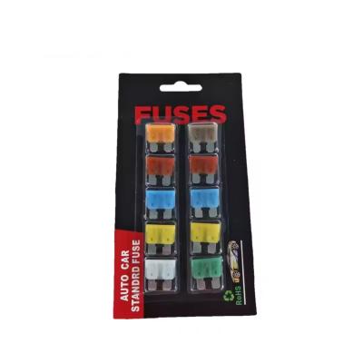 China 10pcs Blister Card Package Auto Car Blade Fuse ATO ATY Standard/Mini/Low Profile/Micro2 Size Fuse for Trolley in Blister Pack for sale