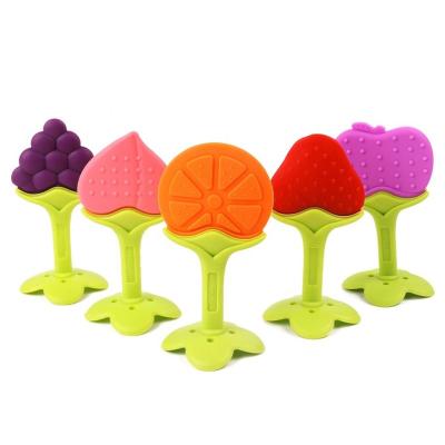 China Toy Best Infant Bpa Free Fruit Soft Eco-Friendly Silicone Sensory Soft Teether Toys Cute Design Baby Teether for sale