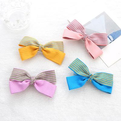 China Fashion SI IFOND Cute Kids Hair Clips Large Bow Hair Clips Platypus Clip Gingham Ribbon Hairpin For Girls for sale