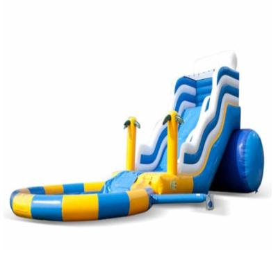China High Quality 0.55mm PVC Tarpaulin Kids Adults Big Wave Water Slide With Inflatable Pool Slide for sale