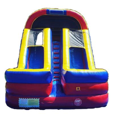 China Varioius Design Varioius Design PVC Tarpaulin 0.55mm Pool Master Sandblaster Double Lane Inflatable Waterslide Inflatable Water Slide for sale