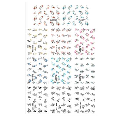 China BLE2369-2578 durable nail Art New Arrival Latest Rare flowers design water transfer nail sticker for sale
