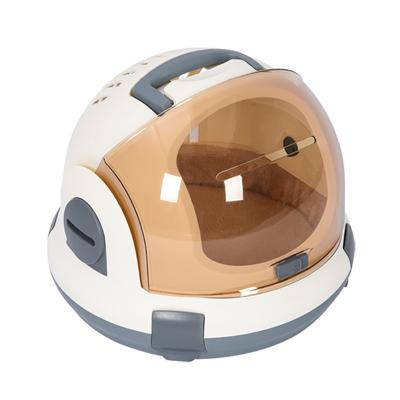 China Outdoor Breathable Air Box Pet Carrier PP Cat Bag Portable Visible Helmet Travel Pet Carrier with Built-in Urinal Diaphragm for sale