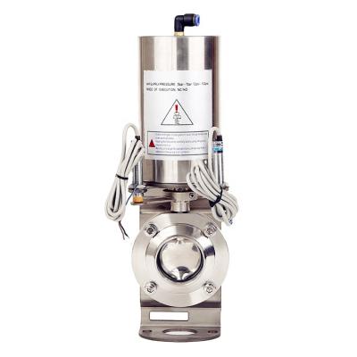 China General Sanitary Spring Return Pneumatic Actuated Butterfly Valve With NPN Type Positioner for sale