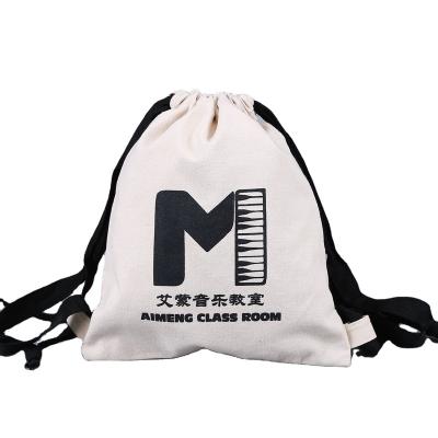 China Eco Friendly Soft-Loop Cotton Drawstring Bag Canvas Drawstring Bags With Logo Custom for sale