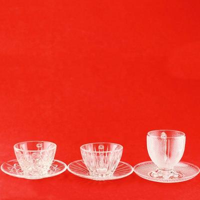 China Gift & Craft Exquisite Embossed Glass Tea Cup Set With Handle for sale
