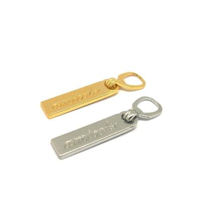 China High quality custom factory metal zipper puller brand logo alloy zipper puller nickel free for garment,bags for sale