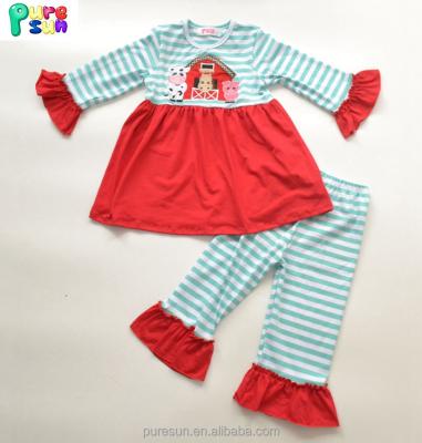 China Christmas Kids Clothing Set Ruffle Fall And Winter Baby Boutique Casual / Cozy Outfits for sale