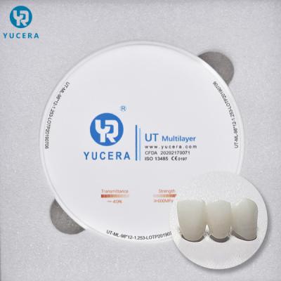 China 49% Ultra Translucent 98mm UT Dental Zirconia Block For Anterior for sale