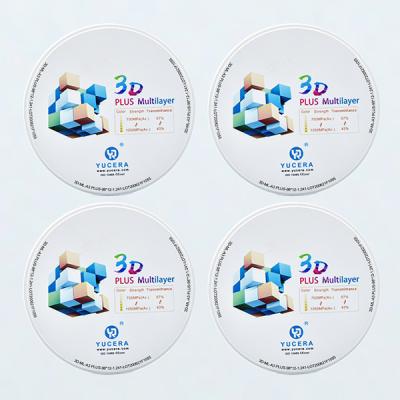 China 57% Translucency Cad Cam Milling Zirconia Blank Multilayer Block for sale