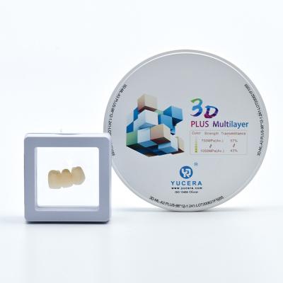 China 700Mpa zahnmedizinisches 3D plus mehrschichtigen Zirkoniumdioxid-Block für Brücke zu verkaufen