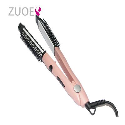 China ZR-060 professional private label ceramic iron hair curler and straightener wholesale 2in1 straightener straightening and treatment dishes for sale