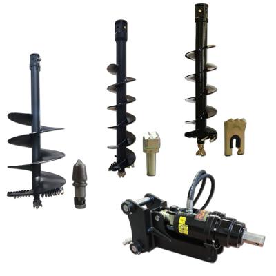 China Construction works High Quality OEM Digger Earth Auger Service Drill Post Hole For Excavator Skid Steer Backhoe for sale