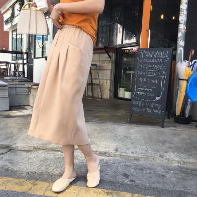 China ASM ANNA China Summer Side Skirt Large Pocket Breathable Casual Long Women Long Skirt for sale