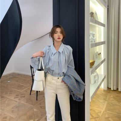 China ASM ANNA Viable Washed Western Style Fashionable Cropped Pants Fringed Loose Straight Jeans for sale