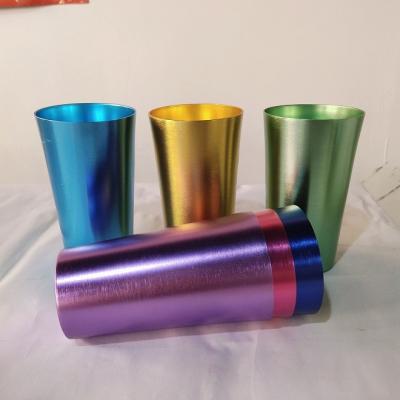 China Disposable Customized Color Drinks Cup Anodized Aluminum Cup Aluminum Metal Beer Cup for sale