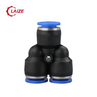 China Connect Pipes Plastic PY Y-Type Tee Pipe Connector And Pneumatic Fitting for sale