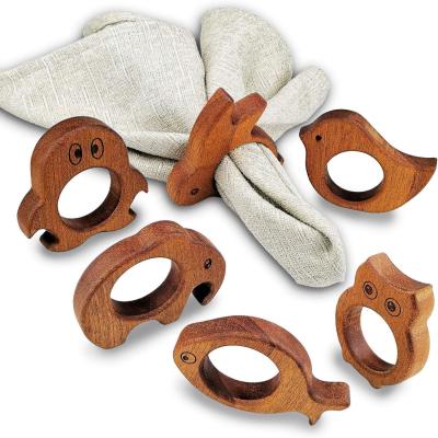 China Weddings Dinner Items Table Decoration Wooden Napkin Ring For Parties Household for sale