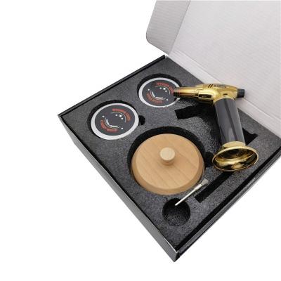 China Novo Kit de Fumo de Cocktail de Madeira com Tocha Customize Kit de Fumo de Cocktail de Whiskey com Chapéu de Chips de Madeira à venda
