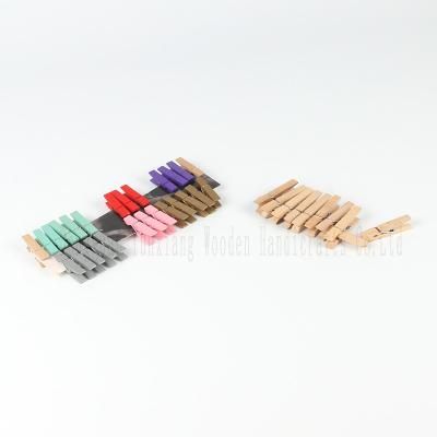 China Mini Colorful Wooden Photo Clips – Multicolor Craft Clothespins for Wall Decoration, Party, and DIY Projects for sale