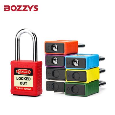 Chine cadenas de lock-out de sécurité avec le dispositif d'accrochage en acier trempé de 6.2*38mm et l'étiquette de mise en garde lumineuse pour le lock-out-tagout industriel à vendre