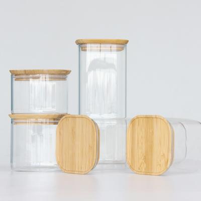 China Custom Square 370ml 500ml 730Ml Honey Storage Glass Food Jar Jar For Storage for sale