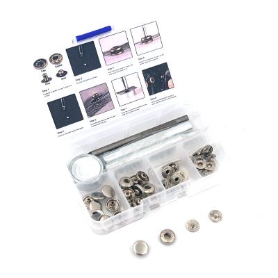 China Other HOT SALE WHITE Snap Fastener Kit Snap Clothing Snap Button Fastener from Amazon (10mm) with 4Pieces Installation Tools for Bags Jeans Leather for sale